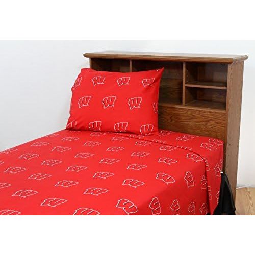  College Covers Wisconsin Badgers Printed Sheet Set - Queen - Solid