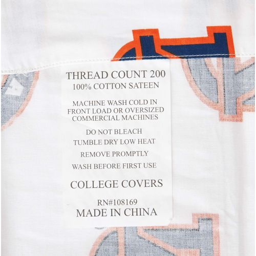  College Covers Auburn Tigers Pillowcase Pair, Standard, Team Color