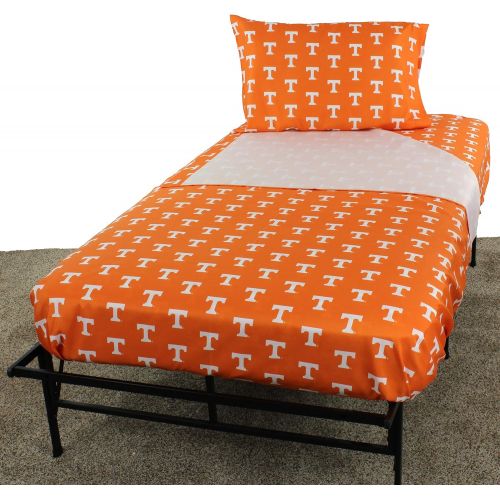  College Covers Tennessee Volunteers Printed Sheet Set - Twin X-Large - Solid