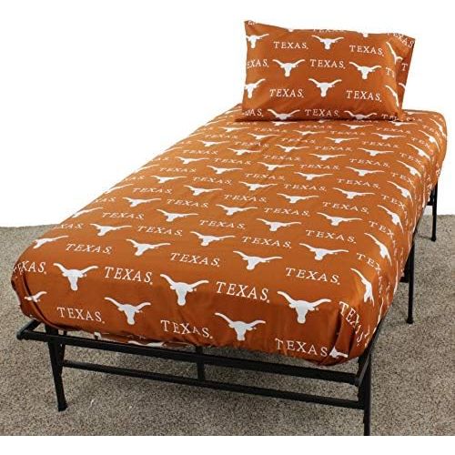  College Covers Texas Longhorns Printed Sheet Set - Solid