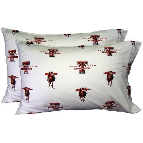  College Covers Texas Tech Red Raiders Printed Sheet Set - White
