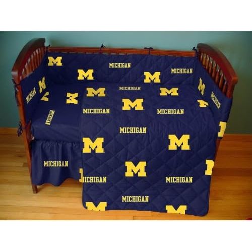  College Covers MICCSFSWPR Michigan Wolverines Pair of Fitted Crib Sheets, 28 X 52 X 6, White