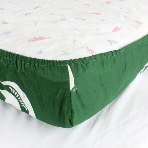  College Covers Michigan State Spartans Pair of Fitted Crib Sheets, 28 x 52 x 6, Team Color