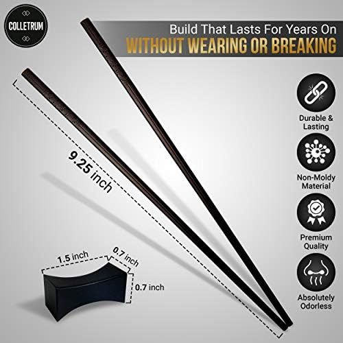  [아마존베스트]Colletrum 10 Pairs Fiberglass Chopsticks-Dishwasher Safe, Heat Resistant & Non-slip Japanese Chopsticks-Highly Durable & Reusable Chopsticks - Korean Chop Sticks Multipack -Used as