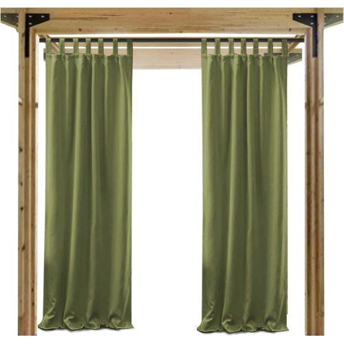  Cololeaf cololeaf Waterproof Pergola Outdoor Curtain Panel Drapes Blackout Outdoor Decor Tab Top Curtains Mildew Resistant for Patio Porch Gazebo Panel Drapery, Width 120 x Height 102, Turq