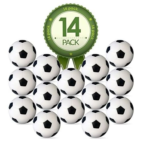  [아마존베스트]Colonel Pickles Novelties Foosball Table Replacement Foosballs- 14 Pack - 36mm Game Table Size - Black and White Tabletop Soccer Balls