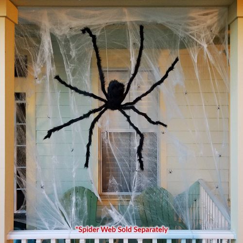  Colonel Pickles Novelties Giant Spider For Halloween Decorations - Large Size At Nearly 5 Feet - Great Party Decor & Props