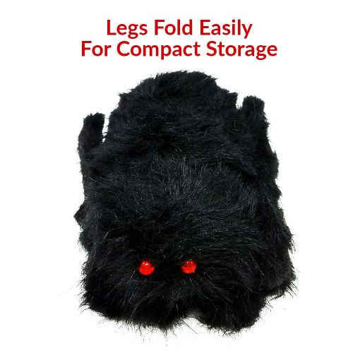  Colonel Pickles Novelties Giant Spider For Halloween Decorations - Large Size At Nearly 5 Feet - Great Party Decor & Props