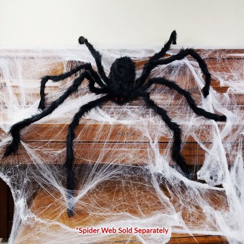 Colonel Pickles Novelties Giant Spider For Halloween Decorations - Large Size At Nearly 5 Feet - Great Party Decor & Props