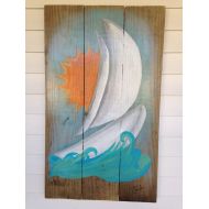 /ColorFantastic Outdoor painting - porch painting - reclaimed lumber - wall hanging for porch