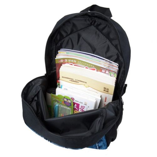  Coloranimal Cute Animal Cat Children Backpack Blue Denim Printing Kids Bookbags