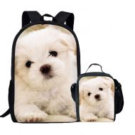 Coloranimal Kawaii 3D Puppy Dog Printed Kids Series Shoulder Bagpack+Lunch Bag