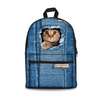 Coloranimal 2017 Fashion Designer Canvas Backpacks for Girls Kids Cat School Bags