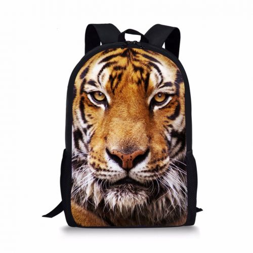  Coloranimal Cool 3D Tiger Head Printing Children School Backpacks