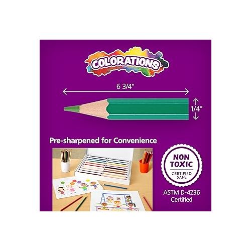  Colorations Colored Pencils - Set of 36,Hexagonal easy grip, Oversized Core for less breakage