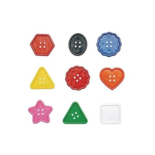  Colorations - BAGBTN Really Big Bright Buttons, 130 Pieces, 1 Pound, 8 Shapes, Assorted Colors, Sewing, Jumbo, Projects, Crochet, Knitting, Gifts, Hand Made, Arts & Crafts, for Kids