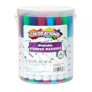 Colorations STAMPBUCK Colorations Washable Marker Stamper Bucket (Pack of 44)