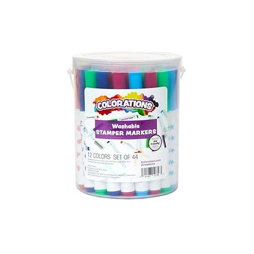  Colorations STAMPBUCK Colorations Washable Marker Stamper Bucket (Pack of 44)