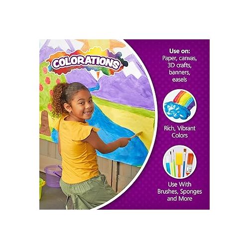  Colorations Washable Tempera Paint, 16 fl oz, Purple, Non Toxic, Vibrant, Bold, Kids Paint, Craft, Hobby, Fun, Art Supplies