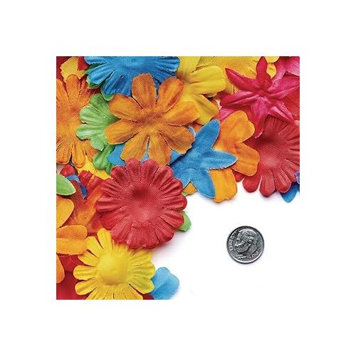  Colorations® Colorful Fabric Flowers for Arts & Crafts, Set of 300, Assorted Fabric Flower Shapes & Colors for Craft Projects, Fabric Flower Shapes for Decorating, Collaging & Crafting, Craft Supplies