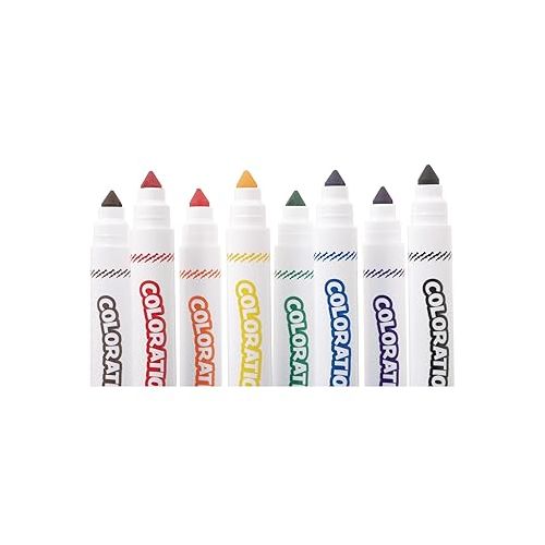  Colorations Chubby Markers, 8 Colors, Conical Tip, Coloring, Paper, Posters, Drawing, Bold Colors, Home, Classroom, School Supplies, Art Supplies, Craft Projects, Children, Gift, Classic Colors CHB