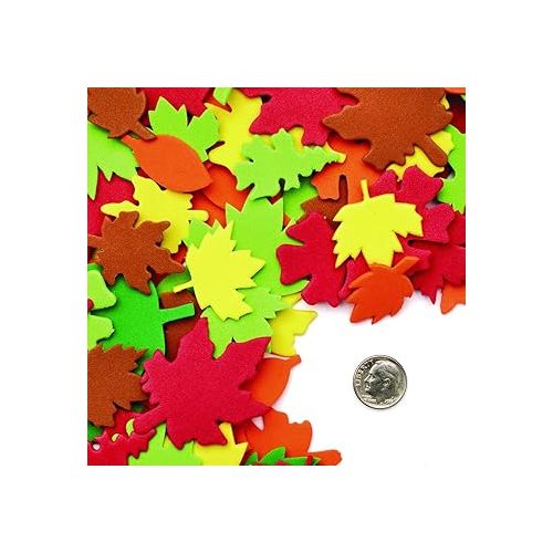  Colorations Colorful Foam Leaves, 500 Pieces, Assorted Colors & Sizes, Foam Shapes for Crafts, Precut Foam Leaf Shapes for Kids in Assorted Sizes, Ideal for Schools, Daycares, & Home Use, Kids Crafts