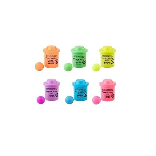  Colorations Wheat & Gluten Free Neon Dough - 6 Colors (2 oz Each) | Non-Toxic, Play Dough, Bulk Set, Sensory Kit, Party Favors, Classroom Pack