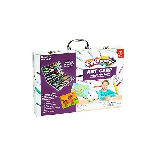  Colorations - Creative Artist Case - 150 pcs - Markers, Crayons, Colored Pencils, Paper, Art Set for Kids, Coloring Kit, Washable