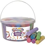 Colorations Sidewalk Chalk - 50pc 4” x 1” Washable, Bright Colored Chalk Set - Fun Kid Art Colors & Patterns - Draw on Classroom Chalkboard or Outdoor Playground - Jumbo Bulk