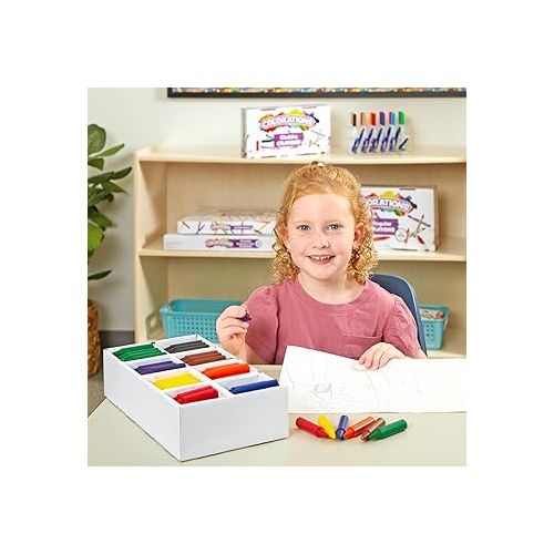  Colorations Chubby Crayons for Kids Set of 200 Rainbow Crayons Classroom Supplies (2-11/16