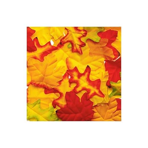  Colorations® Assorted Mixed Fabric Fall Colored Leaves, Set of 200, Assorted Fabric Leaf Shapes & Colors for Craft Projects, Fabric Leaf Shapes for Decorating, Collaging & Crafting, Craft Supplies