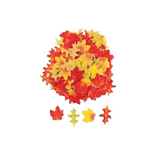  Colorations® Assorted Mixed Fabric Fall Colored Leaves, Set of 200, Assorted Fabric Leaf Shapes & Colors for Craft Projects, Fabric Leaf Shapes for Decorating, Collaging & Crafting, Craft Supplies