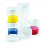 Colorations No-Spill White Lid Tempera Paint Cups for Kids Value Classroom Pack Painting Supply (10 pack), Model:10WPC