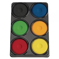 Colorations 6TCA 6 Color Tempera Paint Cakes in Tray, Black,Blue,Green,Orange, 1 Count (Pack of 1)