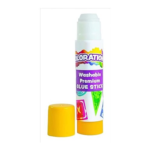  Colorations Washable Glue Sticks, Premium Classroom Art Supplies, Safe Easy-To-Spread Adhesive, Preschool, School Projects, Crafts, Scrapbook Glue, White Glue Stick Dries Clear, Bulk 50 Pack