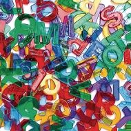 Colorations Translucent Multi-Color Uppercase Plastic Letters, 3/4