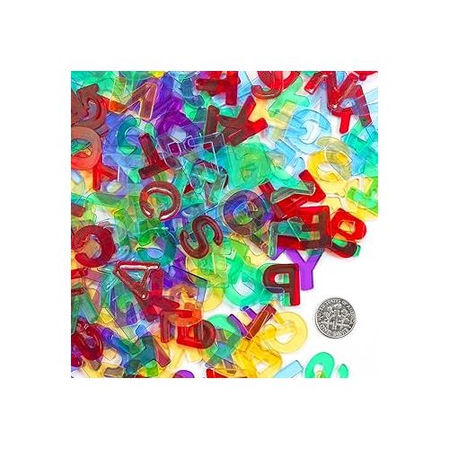  Colorations Translucent Multi-Color Uppercase Plastic Letters, 3/4