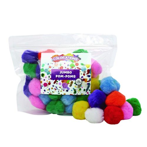  [아마존 핫딜]  [아마존핫딜]Colorations Jumbo 2 Pom-Poms Arts and Crafts Supplies for Classrooms Multicolor Variety Pack of 50 (Item # LGPOMS)