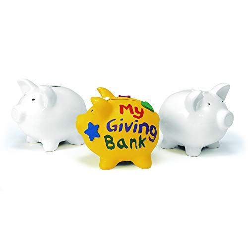 [아마존베스트]Colorations Decorate a Piggy Bank Kit of 12 Piggy Banks for Kids Art Project (Item # Piggy)