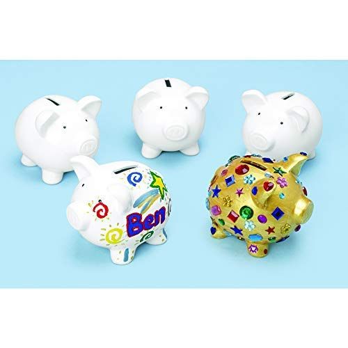  [아마존베스트]Colorations Decorate a Piggy Bank Kit of 12 Piggy Banks for Kids Art Project (Item # Piggy)