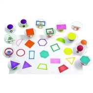 [아마존베스트]Colorations Easy Knob Grip Stamper Geometric Shapes, STEM, Solid & Outline, 14 Stamps, 2 inches x 3 inches, Storytelling, Card Making, Decorating, Educational, Learning, Math, STEM