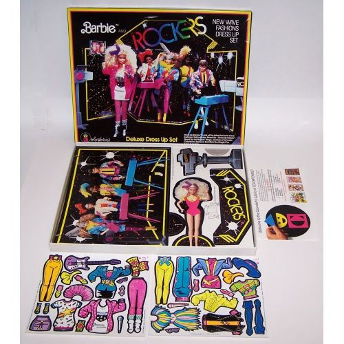  Barbie and Rockers Colorforms Deluxe New Wave Fashion Dress Up Set 1986 Unused