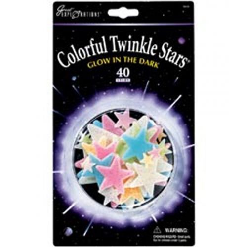  Colorful Twinkle Stars 40Pkg - Glow In The Dark Pack by UNIVERSITY GAMES