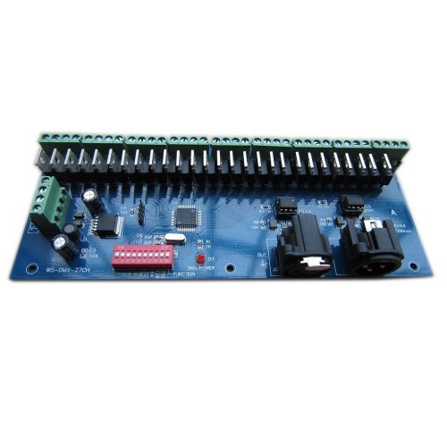  Colorful-USA 27 CHANNEL 9 GROUP DMX512 XLR Dimmer LED Driver Controller  Decoder For LED Strip