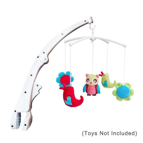  Colorfulstream Foldable and Clamp Type Baby Crib Bed Bell Toys Holder Arm Bracket (Music Box, Cross & Toys Not Included)