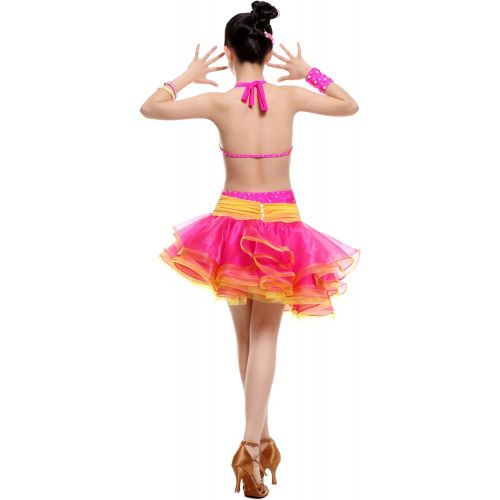  Colorfulworld Competition Cha Cha tango Ballroom Latin Dance Dress for lady