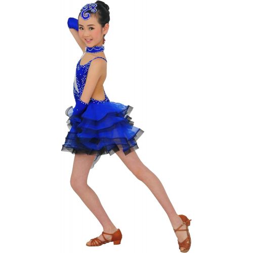  Colorfulworldstore Girls salsa tango Ballroom Latin Dance Dress 4sets-Silk yarn tyles