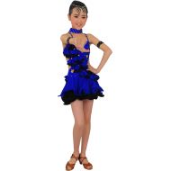 Colorfulworldstore Girls performance Ballroom Latin Dance Dress-flowers tyles