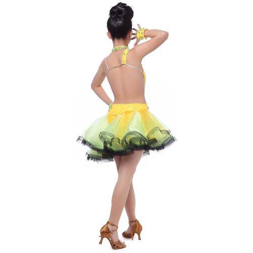  Colorfulworldstore Competition Ballroom Cha Cha Latin Salsa Ramba Samba Dance Dress for girls lady