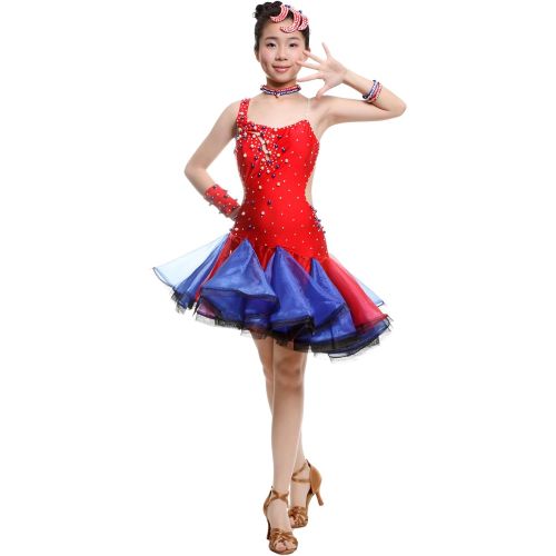  Colorfulworldstore Competition Ballroom Cha Cha Latin Salsa Ramba Samba Dance Dress for girls lady